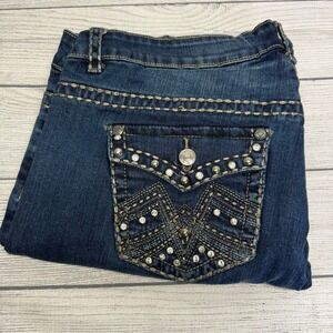 Carbon C3 Women Plus CT1001PLC Size 20 High Rise Embellished Jean Capris